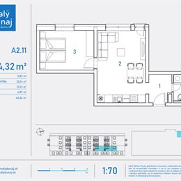 MALÝ DUNAJ – Štartovací 2-izbový byt A2.11, Ružinov