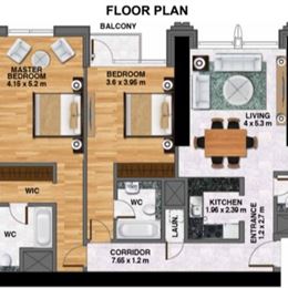 Luxusný apartmán 2+1 s výhľadom na vodný kanál v Dubaji (Al Habtoor City – Noora Tower)