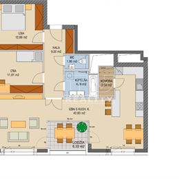 Predaj nový 3 izbový byt v novostavbe Danubius