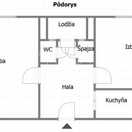 2-IZBOVÝ BYT,PÔVODNÝ STAV,LOGGIA,STARÉ MESTO,67m2