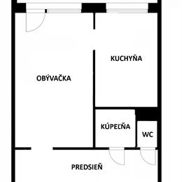Na predaj 1 izbový byt - Dvorkinova ulica, Košice - Dargovských hrdinov