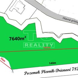 STAVEBNÝ POZEMOK PLEVNÍK-DRIENOVÉ 7822m²