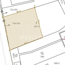 STAVEBNÝ POZEMOK (25x24m), CELKOVÁ ROZLOHA 600m2, TRENČÍN - HORNÉ ORECHOVÉ