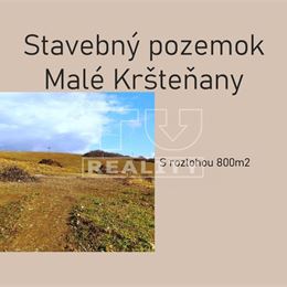 Na predaj slnečný pozemok Malé Kršteňany s pekným výhľadom, 800m2