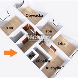 Predaj, štvorizbový byt Piešťany, ul.Teplická