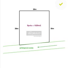 Predaj, pozemok pre rodinný dom 1029 m² Haniska, len 2km od Prešova