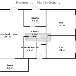 Predaj, rodinný dom Malé Kršteňany, predáva sa v stave štandard - NOVOSTAVBA