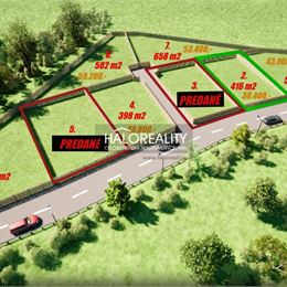 Predaj, pozemok pre rodinný dom 416 m² Horná Seč, pozemky pripravené pre výstavbu RD