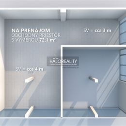 Prenájom, obchodný priestor Bratislava Dúbravka, plocha 72,1 m²