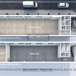 Prenájom, polyfunkcia/obchodné priestory Bratislava Rača, (odstúpenie) 170 + 180 m² - EXKLUZÍVNE HALO REALITY