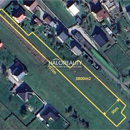 Predaj, pozemok pre rodinný dom 3800 m² Podvysoká - EXKLUZÍVNE HALO REALITY + VIDEOOBHLIADKA