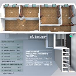 Prenájom, kancelársky priestor Bratislava Staré Mesto, plocha 117,50m²