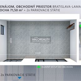 Prenájom, obchodný priestor Bratislava Lamač, plocha 71,50 m²